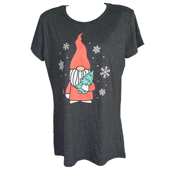 instant message Tops - Instant Message holiday gnome tee gray medium